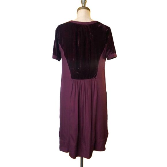 Anthropologie Maeve Ingrid Velvet Tunic Dress in Burgundy - Picture 3 of 16